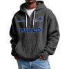 Bills Personalized Quarter Zip Waffle Hoodie 6 Bills Personalized Quarter Zip Waffle Hoodie 2