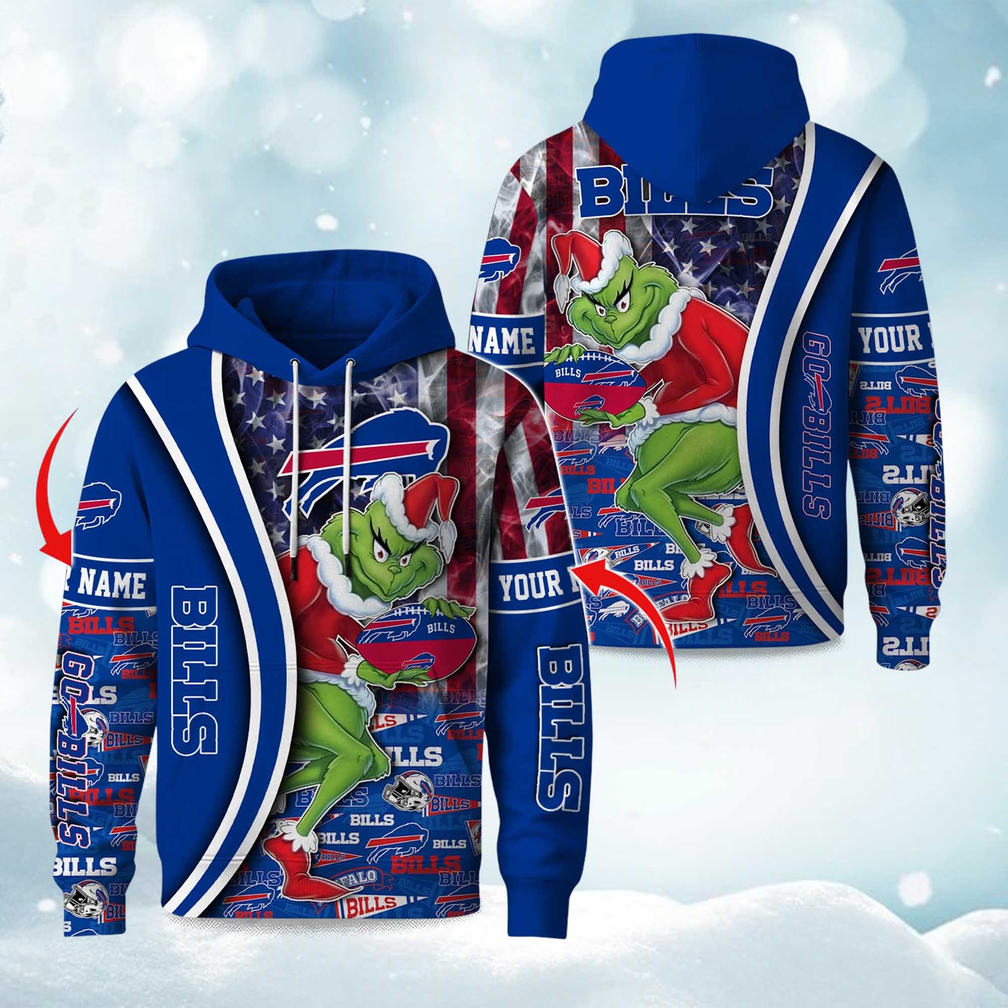 Bills The Grnch Christmas Football Hoodie Bills The Grnch Christmas Football Hoodie