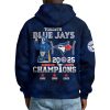 Blue Jays American League Champions 2025 Quarter Zip Waffle Hoodie (2)