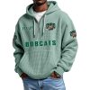 Bobcats EST 1894 Quarter Zip Waffle Hoodie 8 Bobcats EST 1894 Quarter Zip Waffle Hoodie 4