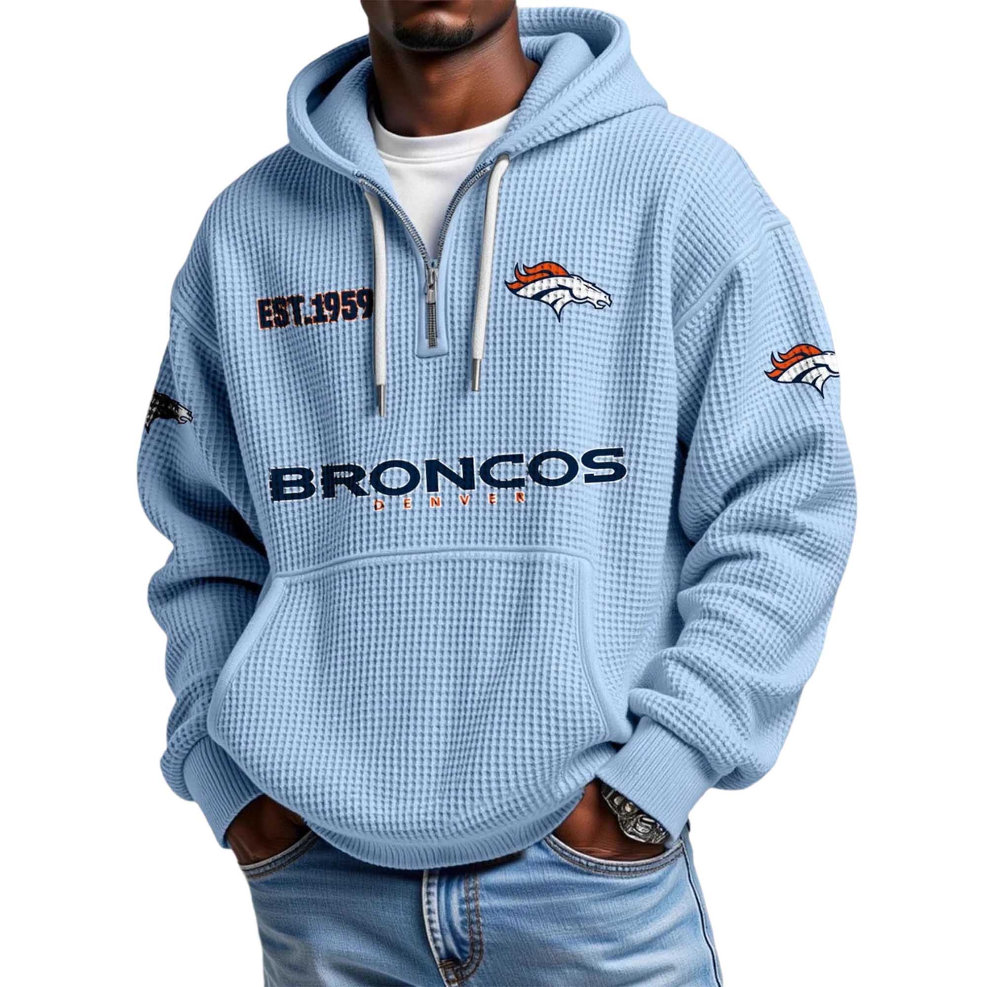 Broncos EST 1959 Waffle Quarter Zip Hoodie 3 Broncos EST 1959 Waffle Quarter Zip Hoodie 3