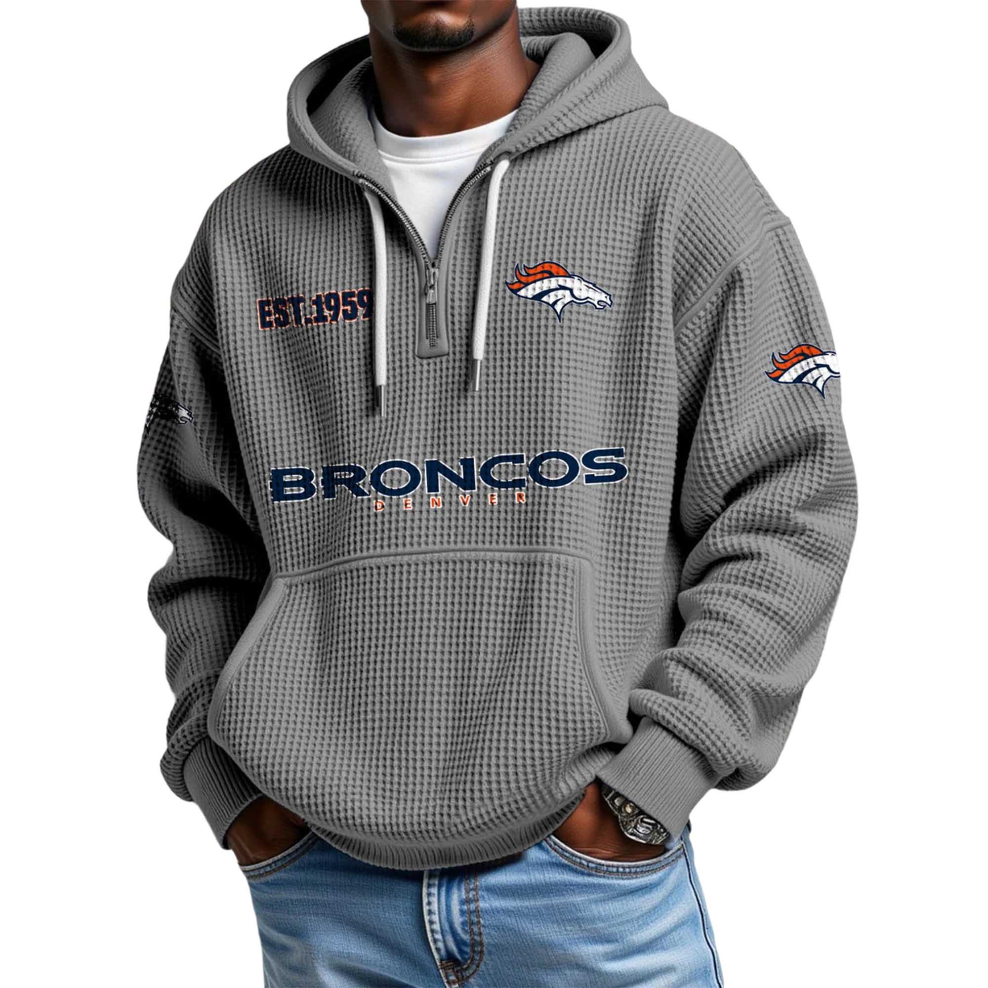 Broncos EST 1959 Waffle Quarter Zip Hoodie 5 Broncos EST 1959 Waffle Quarter Zip Hoodie 5