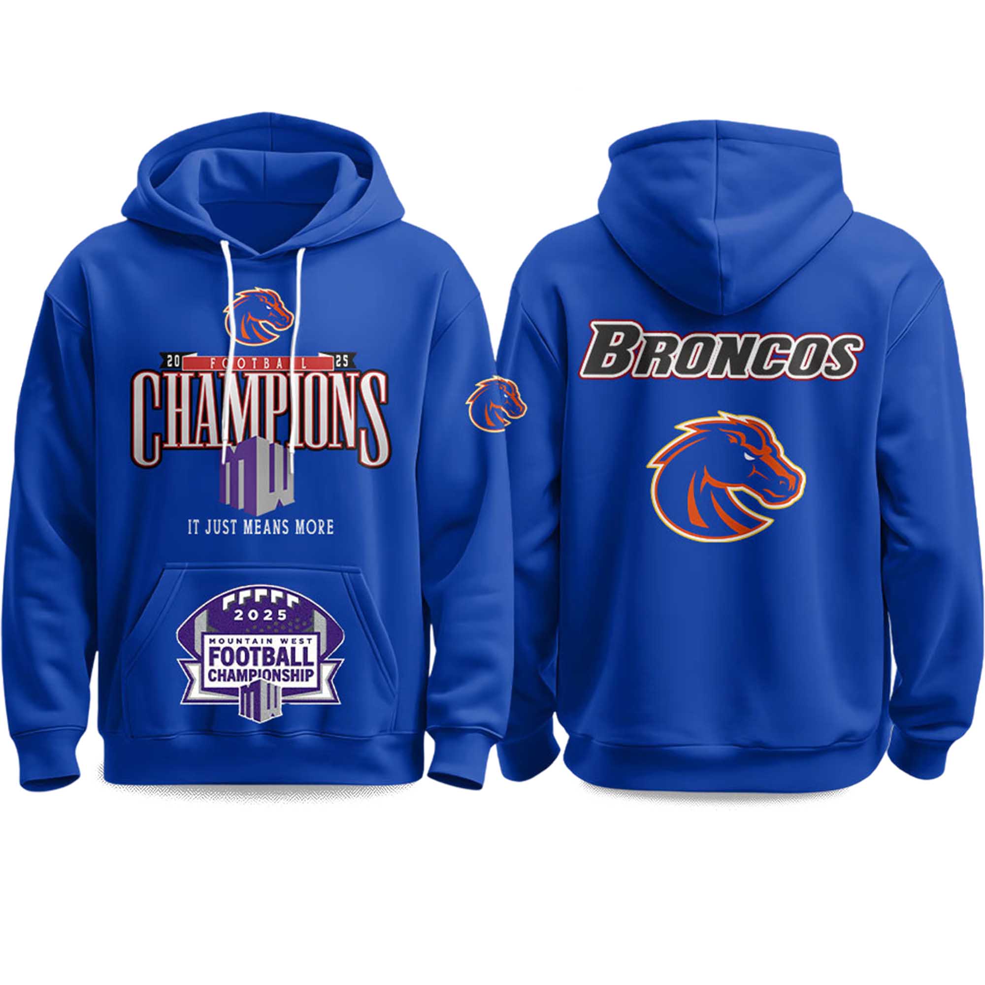 Broncos Mountain West Football Champions 2025 Hoodie Broncos Mountain West Football Champions 2025 Hoodie