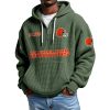 Browns EST 1944 Waffle Quarter Zip Hoodie 3