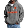 Browns Personalized Quarter Zip Waffle Hoodie 2
