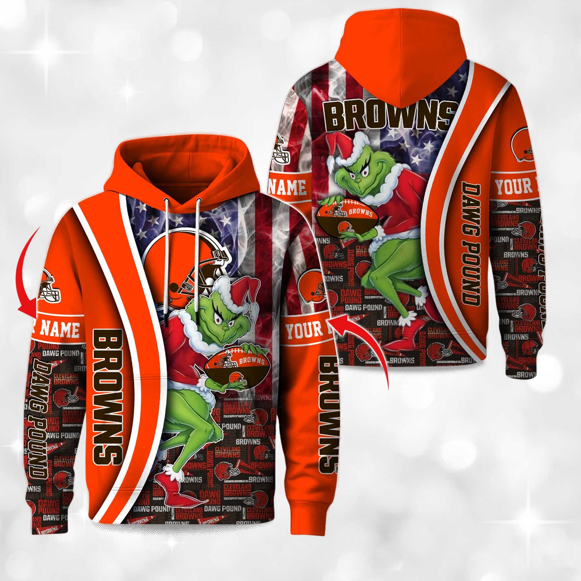 Browns The Grnch Christmas Football Hoodie 2 Browns The Grnch Christmas Football Hoodie 2