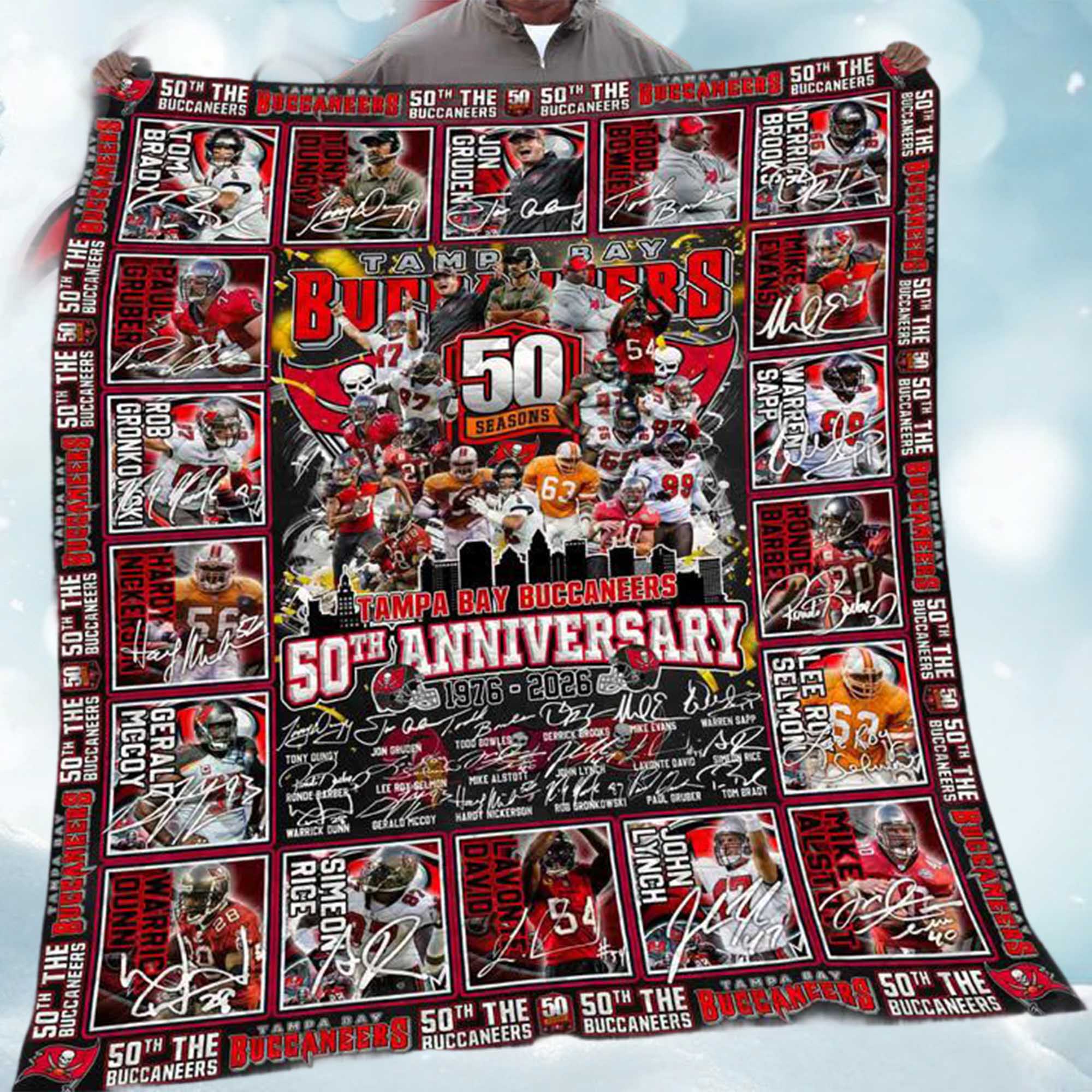 Buccaneers 50th Anniversary Fleece Blanket Buccaneers 50th Anniversary Fleece Blanket