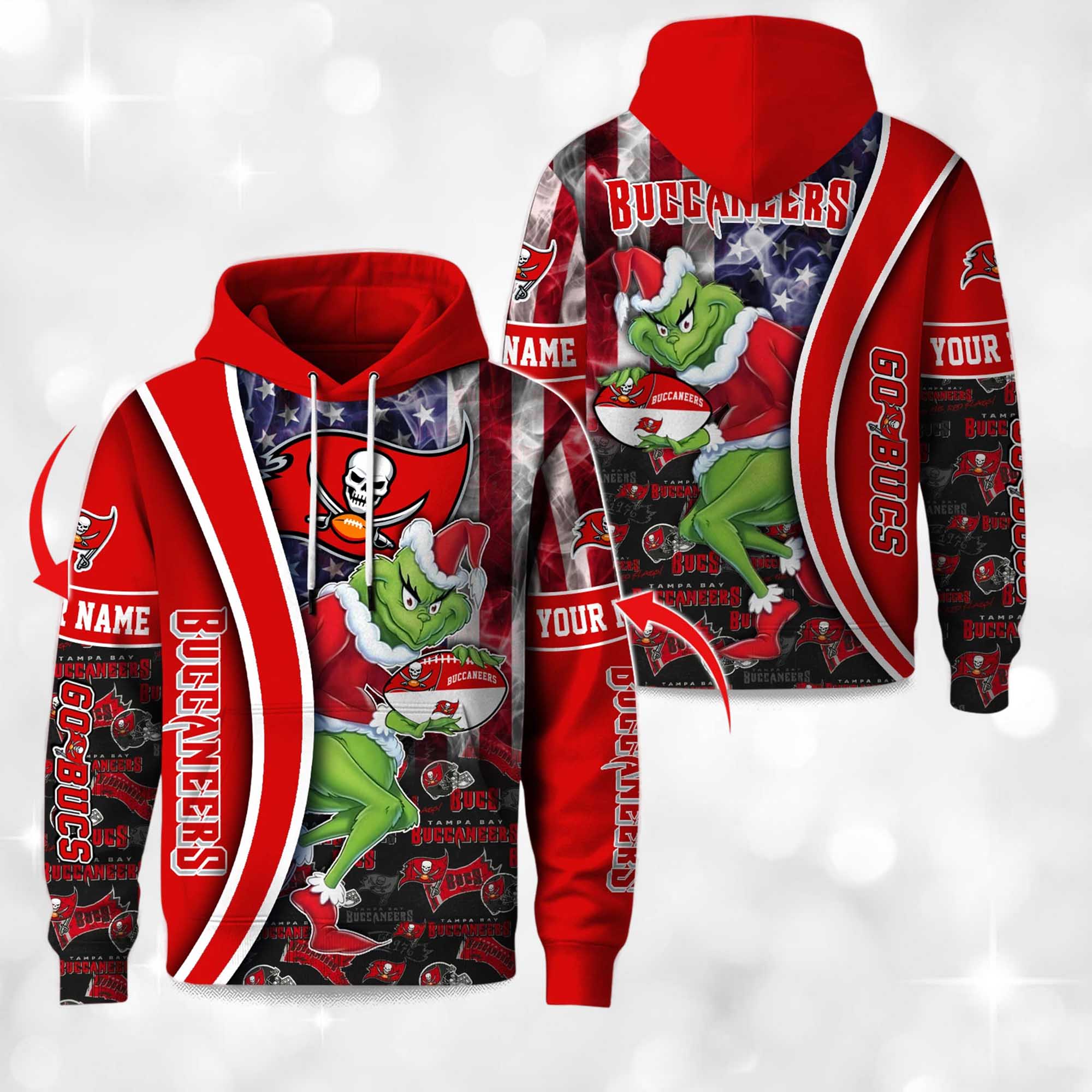 Buccaneers The Grnch Christmas Football Hoodie 2 Buccaneers The Grnch Christmas Football Hoodie 2