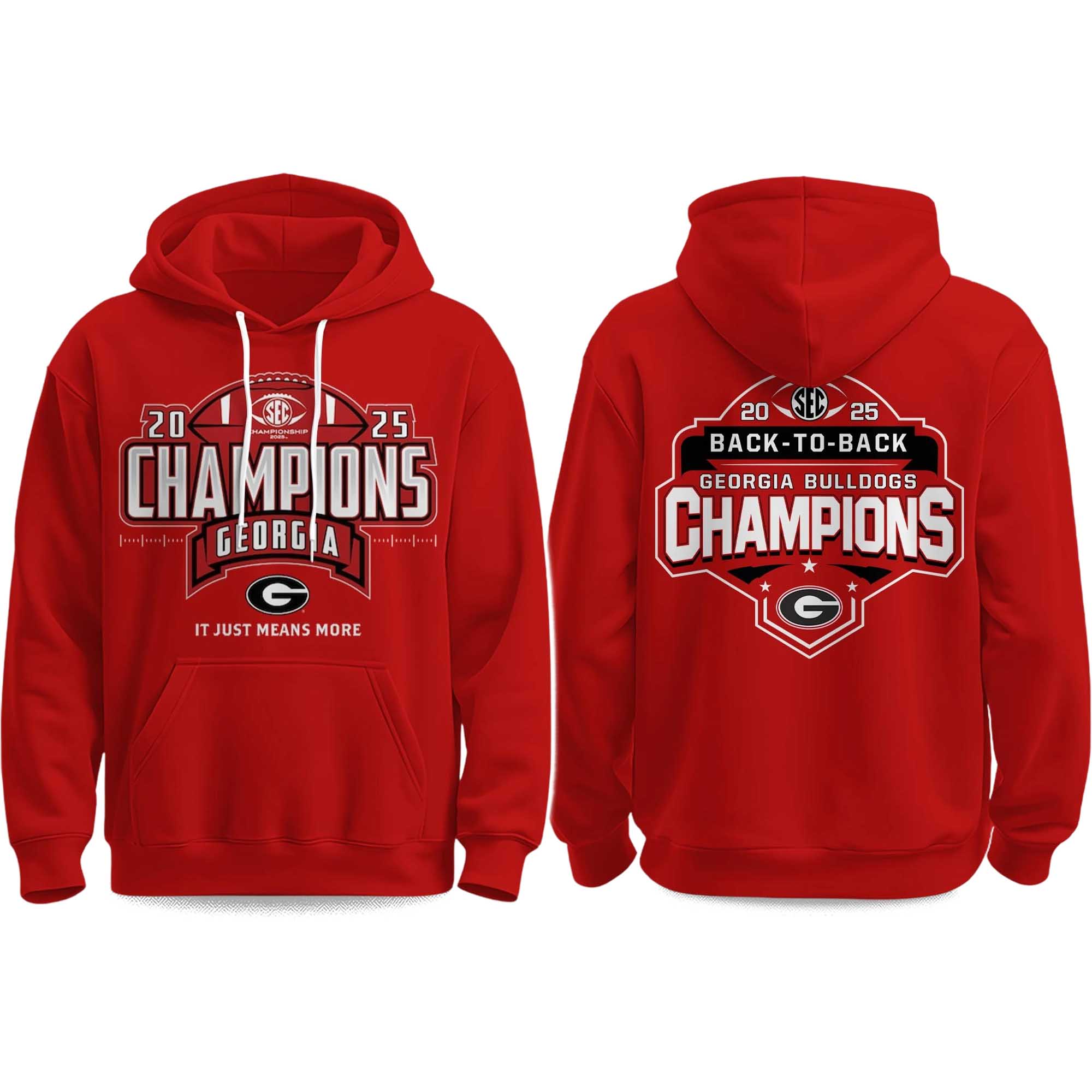 Bulldogs Back To Back SEC Champions 2025 Hoodie Bulldogs Back To Back SEC Champions 2025 Hoodie