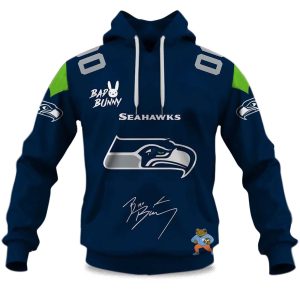 Personalized Seahawks Bad Bunny Bowl LX 2025 2026 Hoodie 1