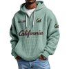 California EST 1866 Quarter Zip Waffle Hoodie 9 California EST 1866 Quarter Zip Waffle Hoodie 5
