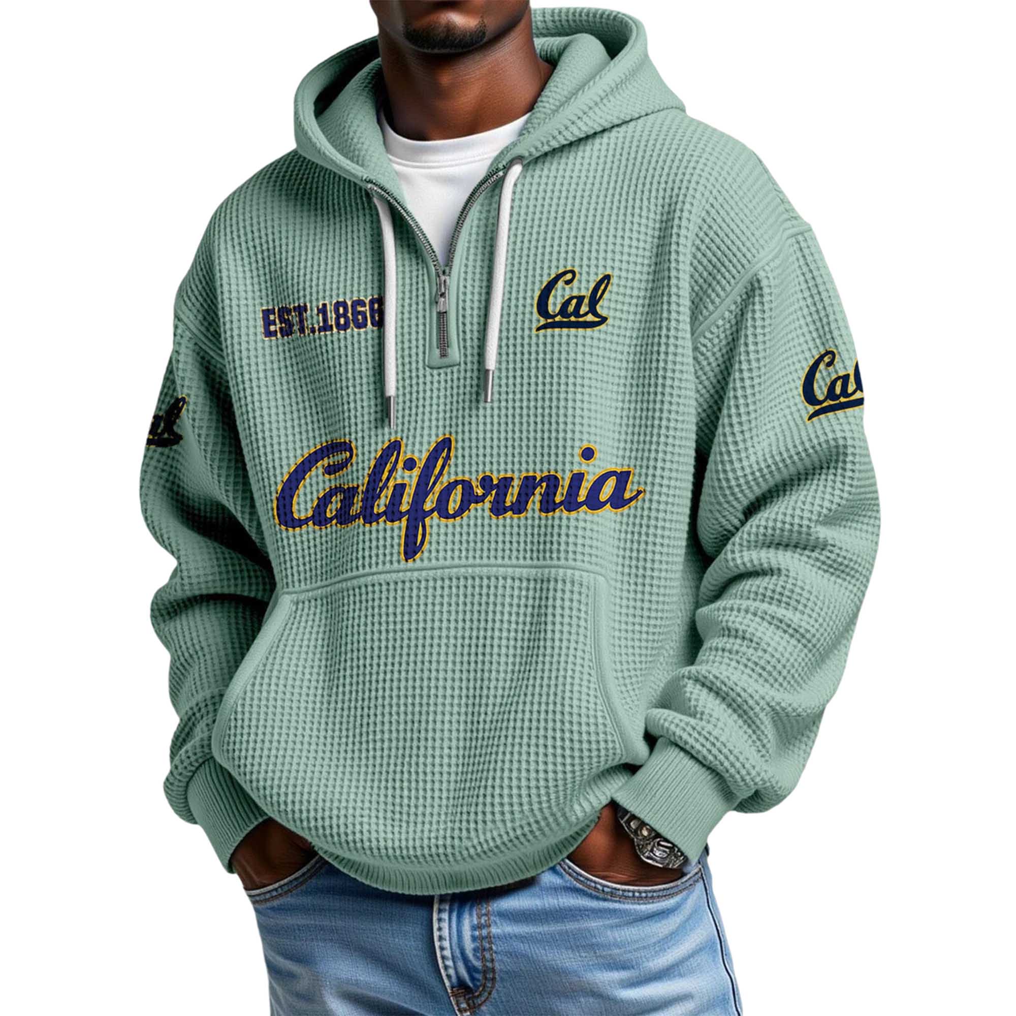 California EST 1866 Quarter Zip Waffle Hoodie 5 California EST 1866 Quarter Zip Waffle Hoodie 5