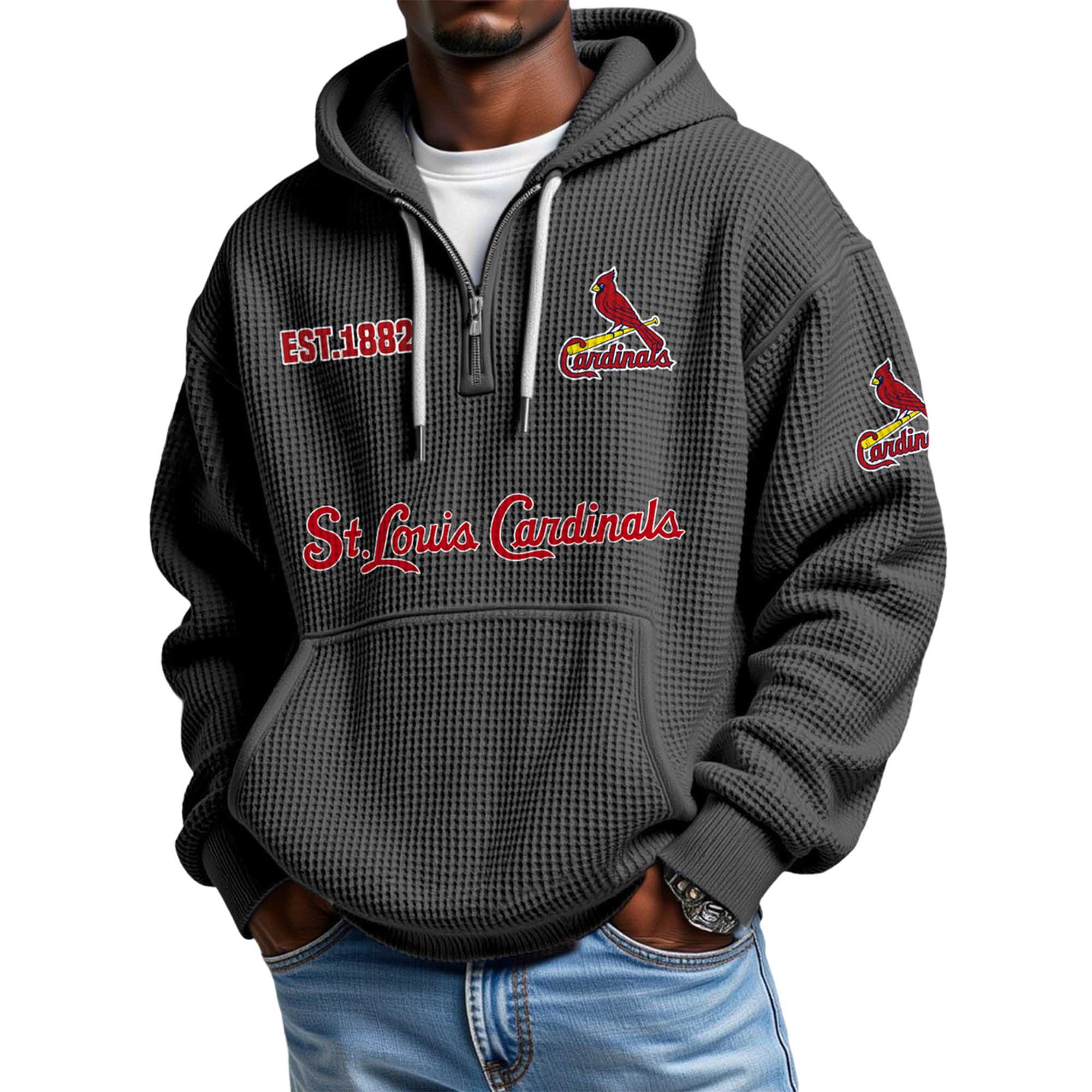 Cardinals EST 1882 Waffle Quarter Zip Hoodie Cardinals EST 1882 Waffle Quarter Zip Hoodie