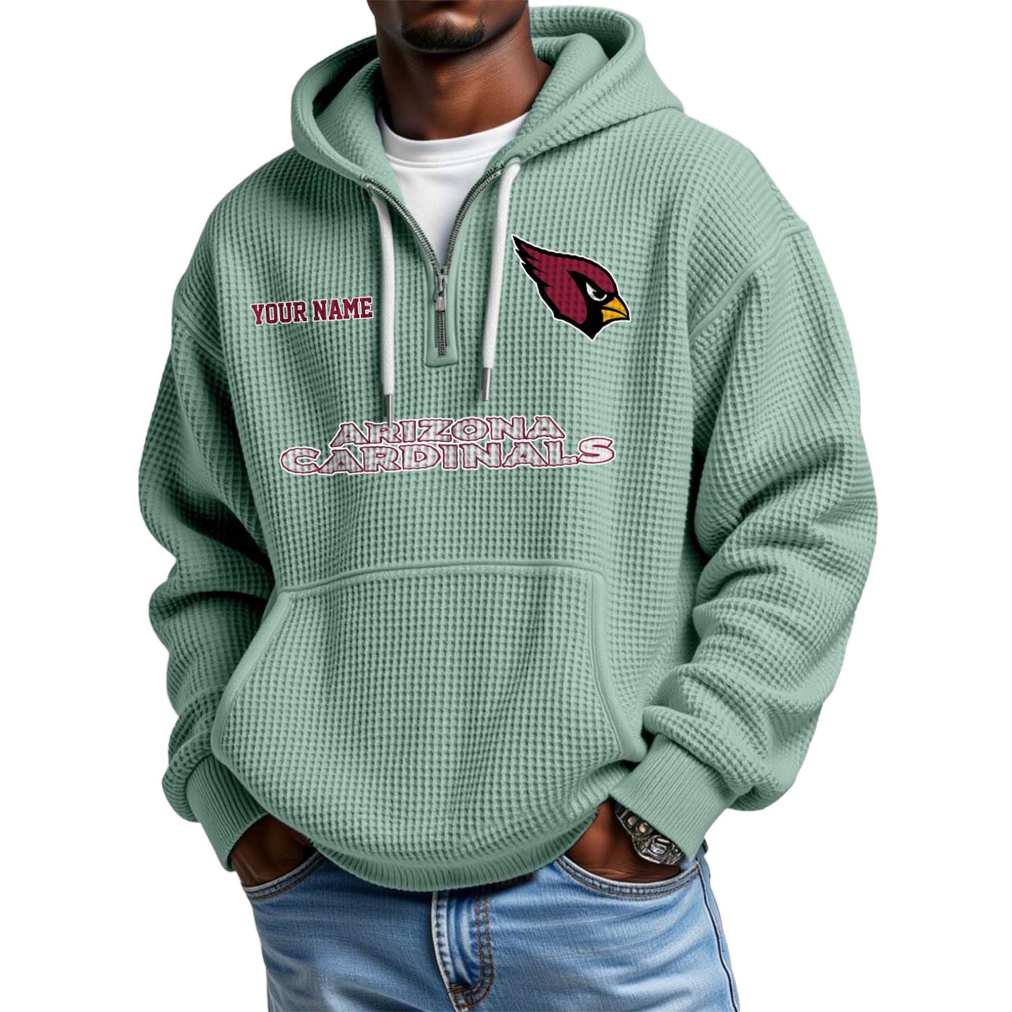 Cardinals Personalized Quarter Zip Waffle Hoodie 2 Cardinals Personalized Quarter Zip Waffle Hoodie 2