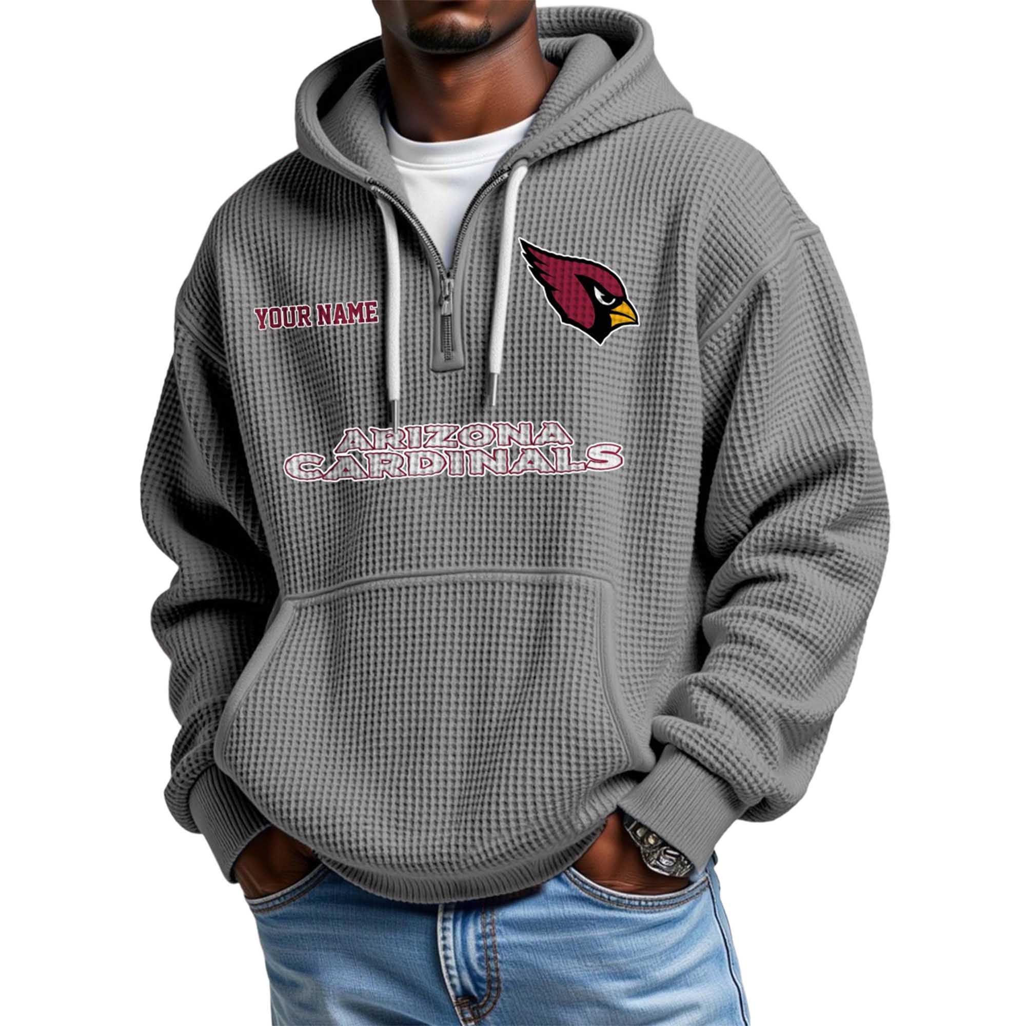Cardinals Personalized Quarter Zip Waffle Hoodie 4 Cardinals Personalized Quarter Zip Waffle Hoodie 4