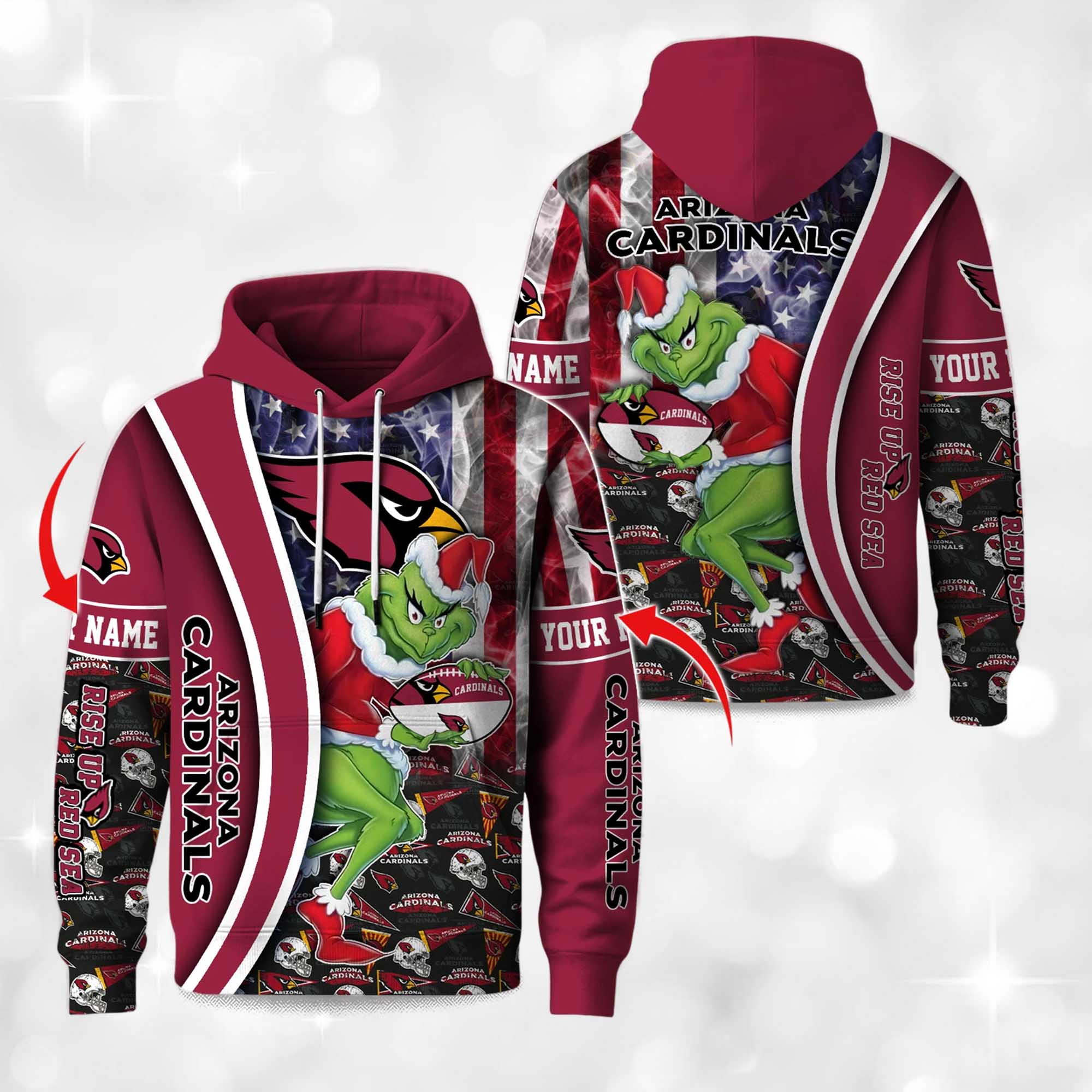 Cardinals The Grnch Christmas Football Hoodie 2 Cardinals The Grnch Christmas Football Hoodie 2