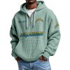 Chargers EST 1959 Quarter Zip Waffle Hoodie 4
