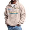 Chargers Personalized Quarter Zip Waffle Hoodie 3