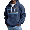 Chargers Personalized Quarter Zip Waffle Hoodie 4