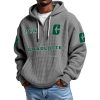 Charlotte EST 1946 Quarter Zip Waffle Hoodie 8 Charlotte EST 1946 Quarter Zip Waffle Hoodie 4