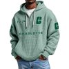 Charlotte EST 1946 Quarter Zip Waffle Hoodie 9 Charlotte EST 1946 Quarter Zip Waffle Hoodie 5