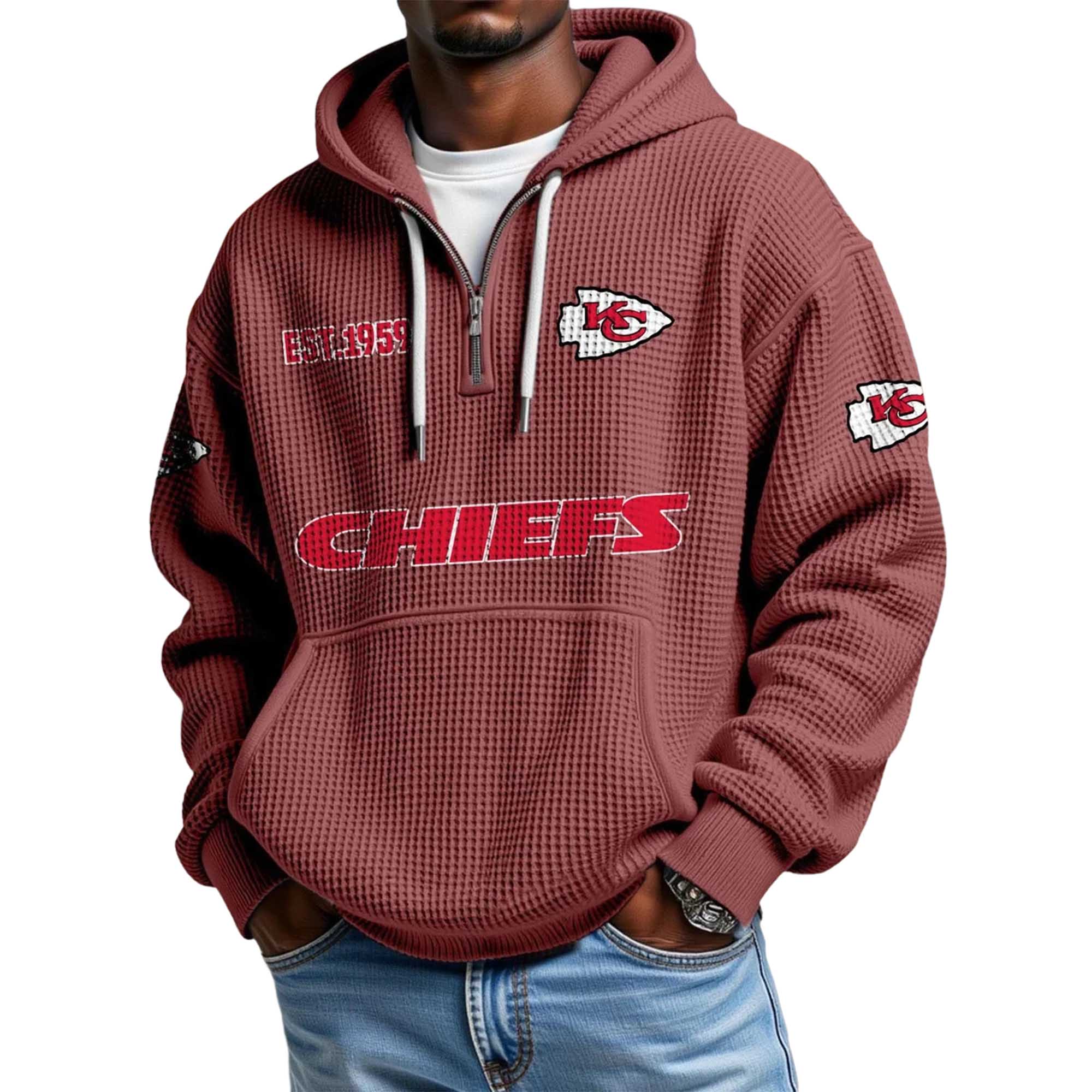 Chiefs EST 1959 Waffle Quarter Zip Hoodie 5 Chiefs EST 1959 Waffle Quarter Zip Hoodie 5