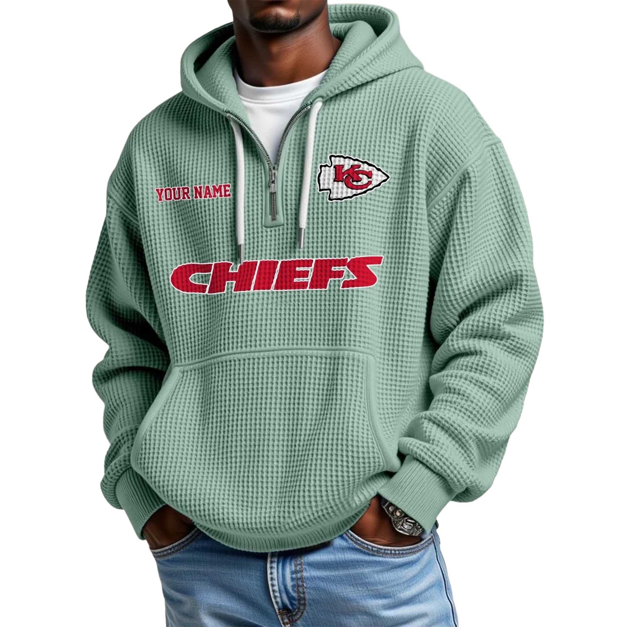 Chiefs Personalized Quarter Zip Waffle Hoodie 2 Chiefs Personalized Quarter Zip Waffle Hoodie 2
