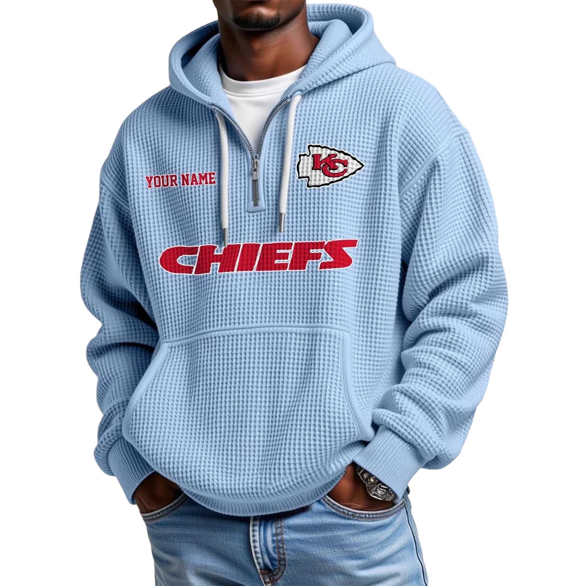 Chiefs Personalized Quarter Zip Waffle Hoodie 3 Chiefs Personalized Quarter Zip Waffle Hoodie 3