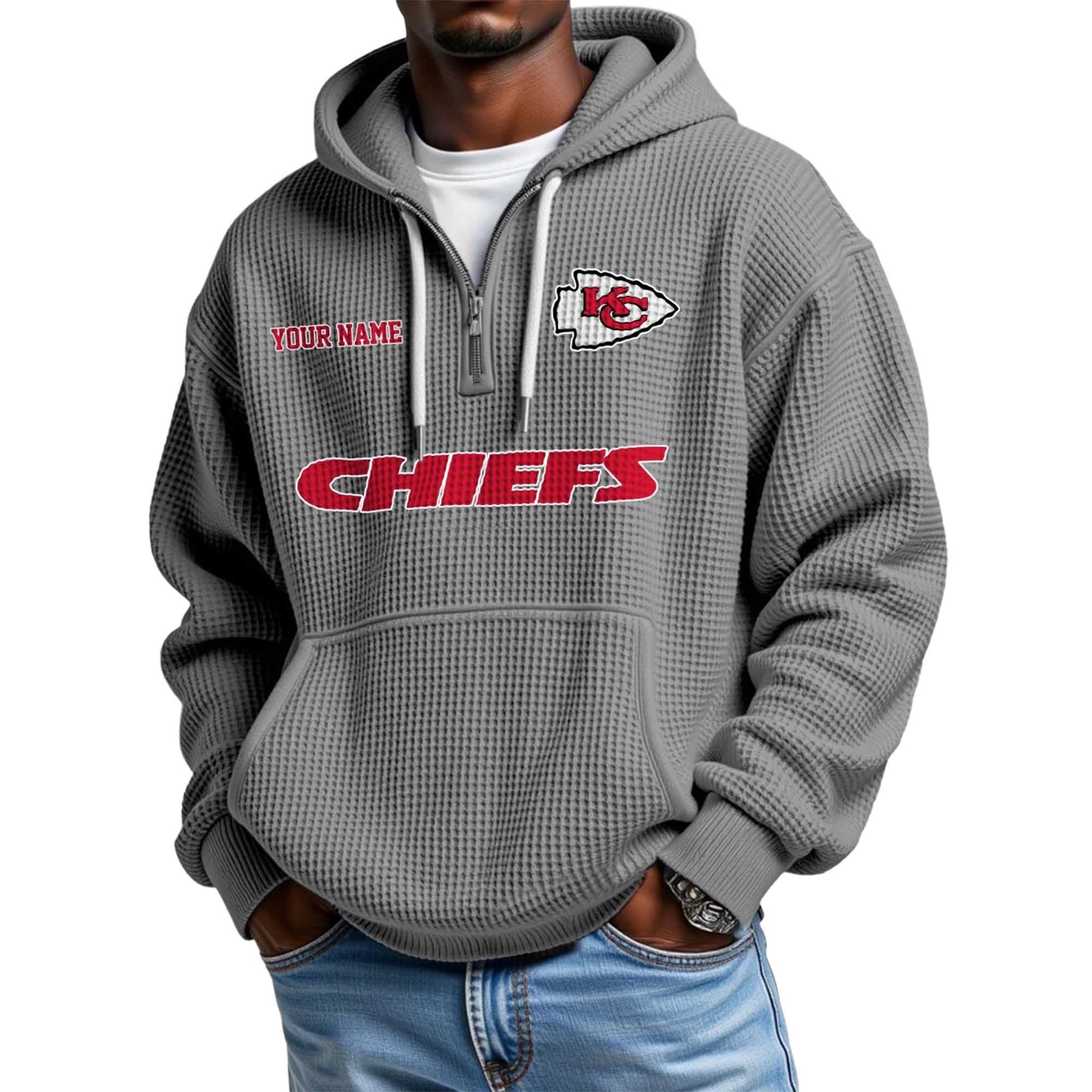 Chiefs Personalized Quarter Zip Waffle Hoodie 4 Chiefs Personalized Quarter Zip Waffle Hoodie 4