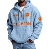 Clemson EST 1896 Quarter Zip Waffle Hoodie 6 Clemson EST 1896 Quarter Zip Waffle Hoodie 2