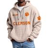 Clemson EST 1896 Quarter Zip Waffle Hoodie 9 Clemson EST 1896 Quarter Zip Waffle Hoodie 5