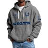 Colts EST 1953 Quarter Zip Waffle Hoodie 9 Colts EST 1953 Quarter Zip Waffle Hoodie 4