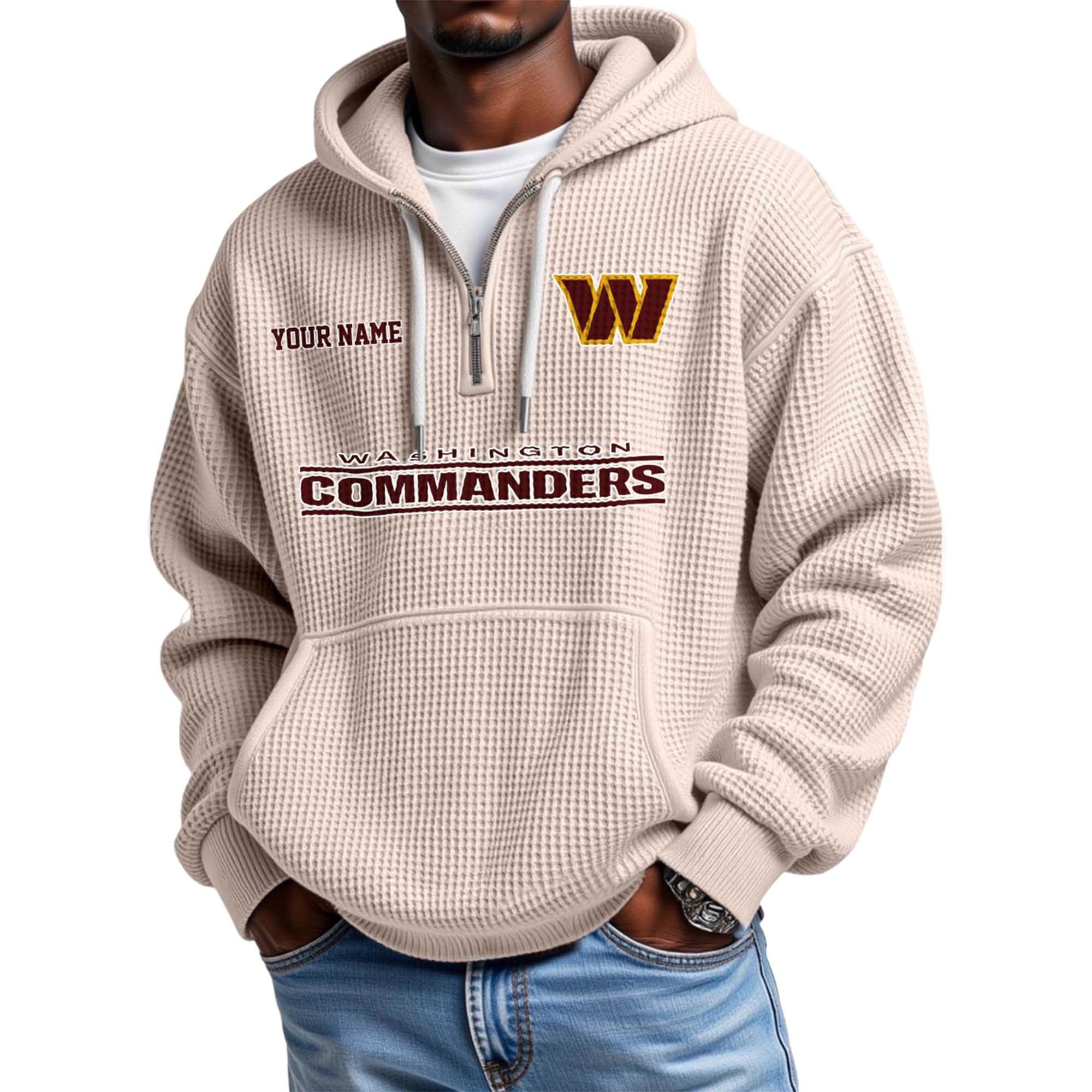Commanders Personalized Quarter Zip Waffle Hoodie 3 Commanders Personalized Quarter Zip Waffle Hoodie 3