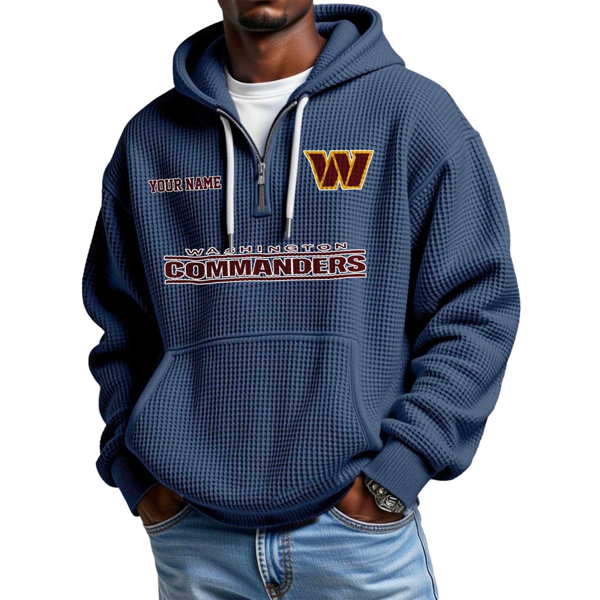Commanders Personalized Quarter Zip Waffle Hoodie 4 Commanders Personalized Quarter Zip Waffle Hoodie 4