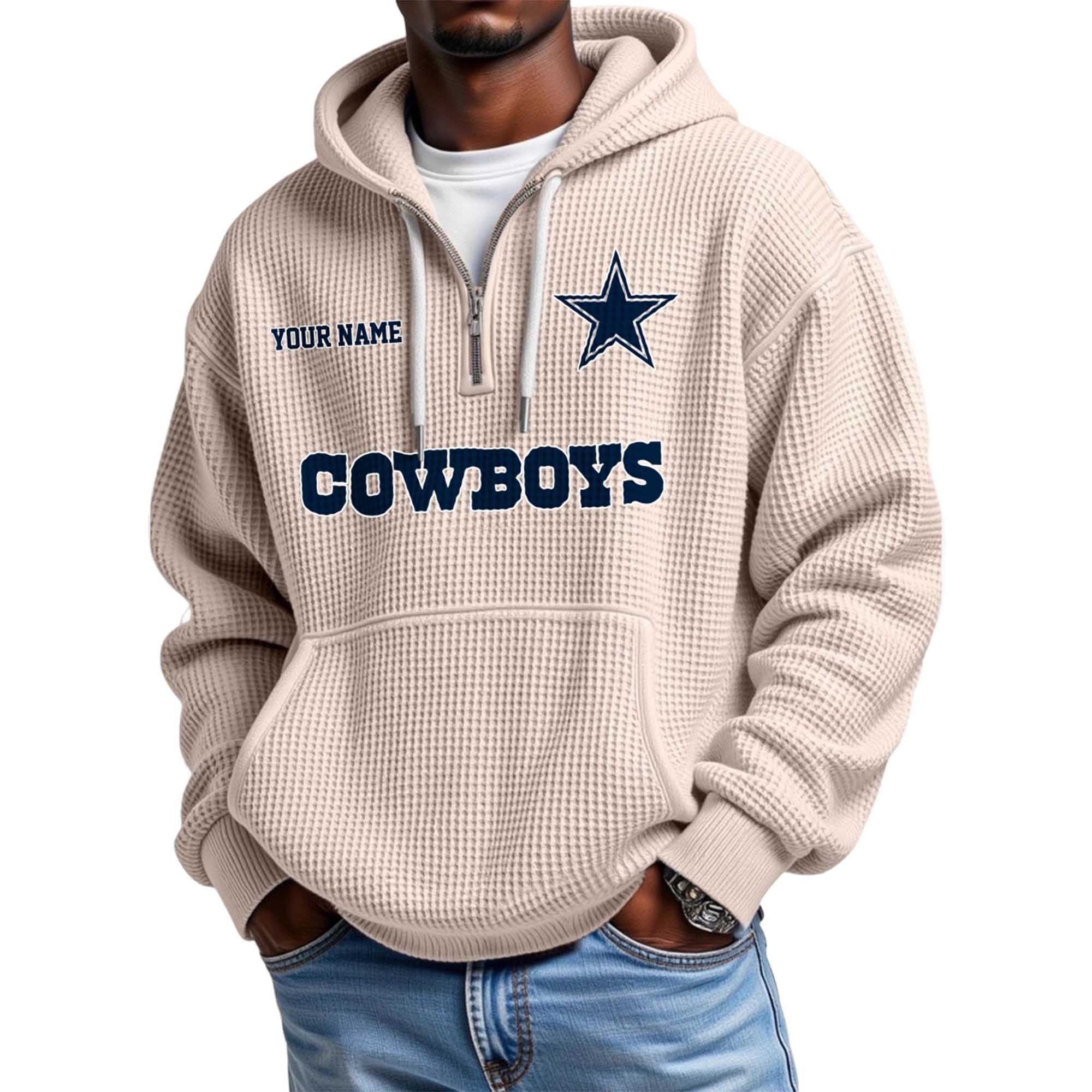 Cowboys Personalized Quarter Zip Waffle Hoodie 2 Cowboys Personalized Quarter Zip Waffle Hoodie 2