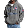 Cubs EST 1876 Quarter Zip Waffle Hoodie 7 Cubs EST 1876 Quarter Zip Waffle Hoodie 3