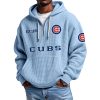 Cubs EST 1876 Quarter Zip Waffle Hoodie 8 Cubs EST 1876 Quarter Zip Waffle Hoodie 4