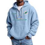 Dolphins Personalized Quarter Zip Waffle Hoodie