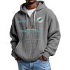 Dolphins Personalized Quarter Zip Waffle Hoodie 2