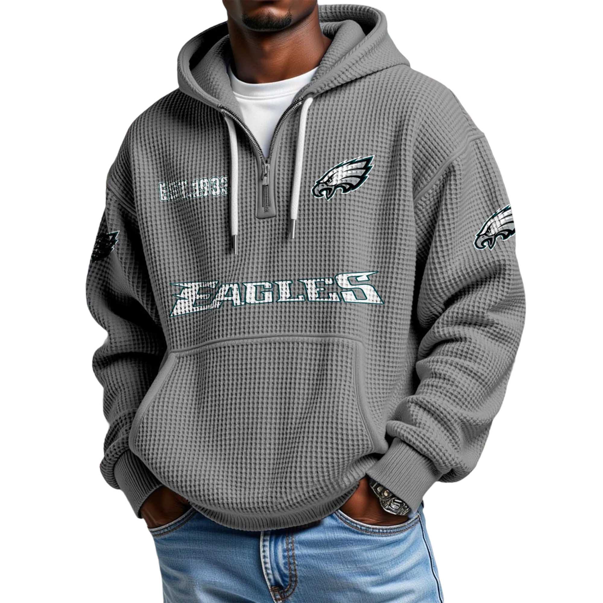 Eagles EST 1993 Waffle Quarter Zip Hoodie 2 Eagles EST 1993 Waffle Quarter Zip Hoodie (2)