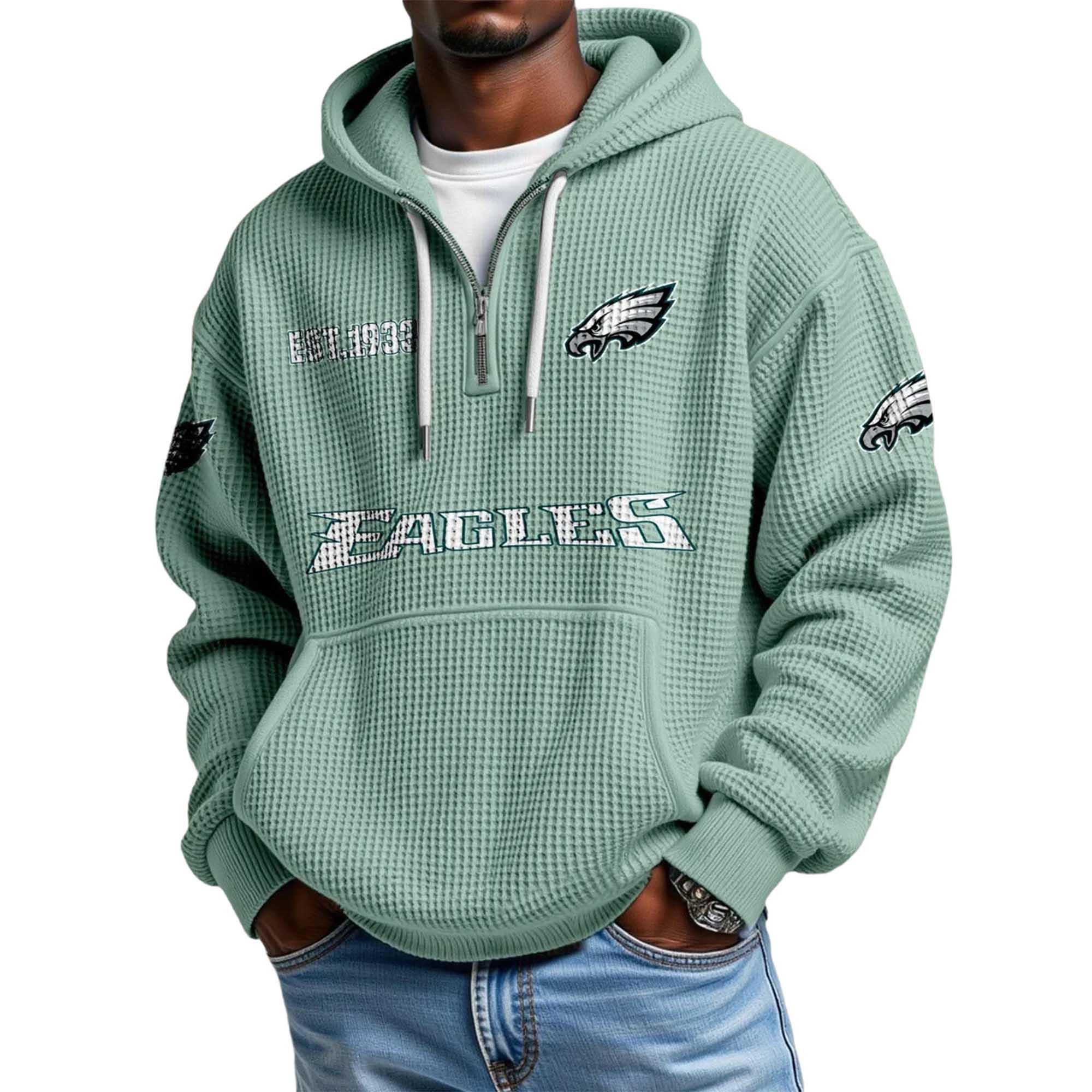 Eagles EST 1993 Waffle Quarter Zip Hoodie 3 Eagles EST 1993 Waffle Quarter Zip Hoodie (5)