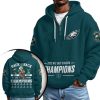Eagles NFC East Division Champions 2025 Quarter Zip Waffle Hoodie (1)