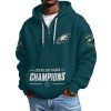 Eagles NFC East Division Champions 2025 Quarter Zip Waffle Hoodie (2)