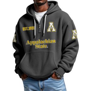 Appalachian State EST 1928 Quarter Zip Waffle Hoodie 1