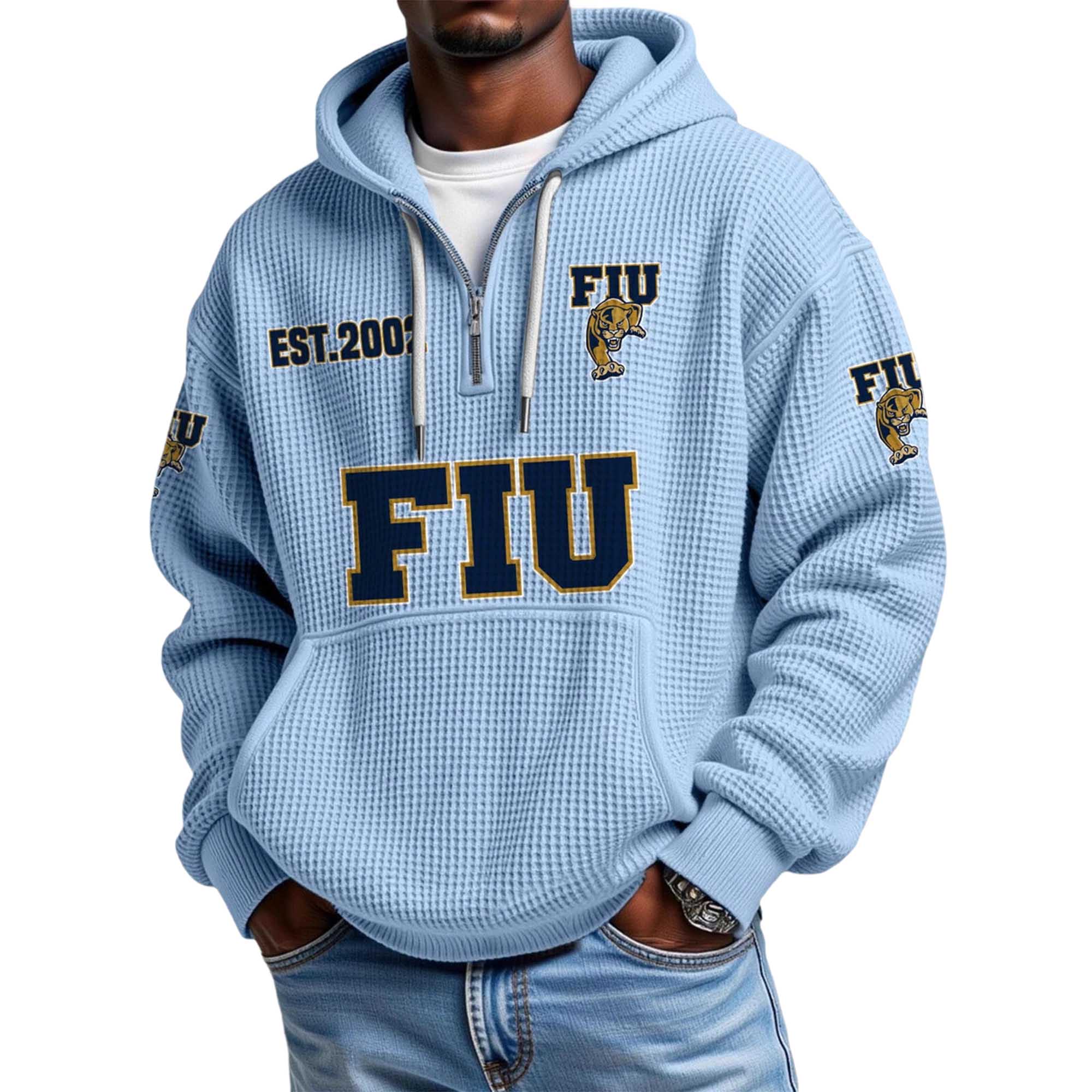 FIU EST 2002 Quarter Zip Waffle Hoodie 5 FIU EST 2002 Quarter Zip Waffle Hoodie 5