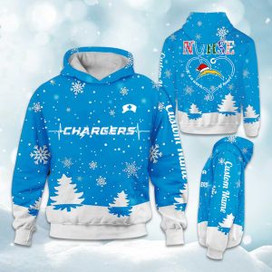 Chargers x Nurse Christmas Football Hoodie 1