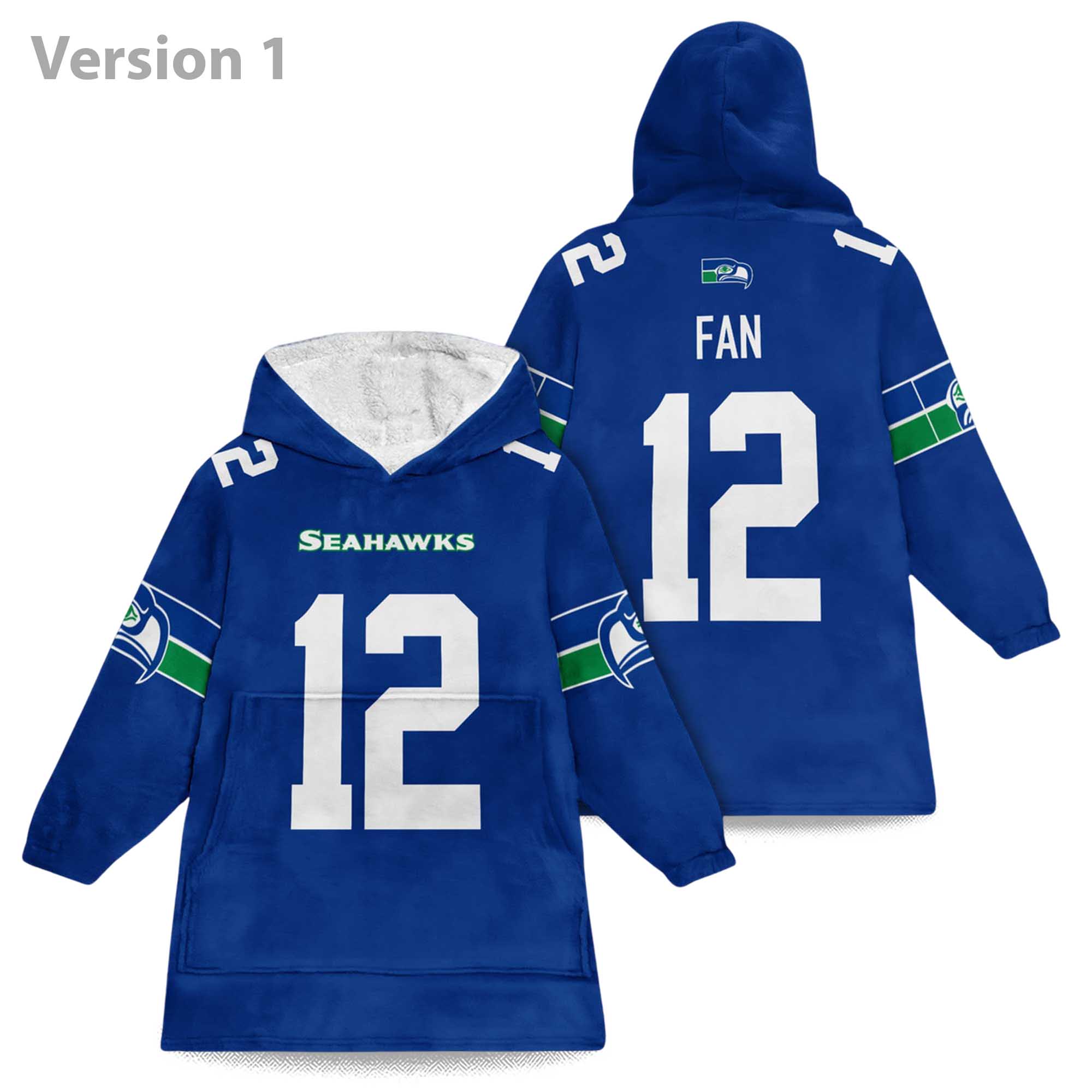 Fan 12 Seahawks Football Unisex Blanket Hoodie Fan 12 Seahawks Football Unisex Blanket Hoodie