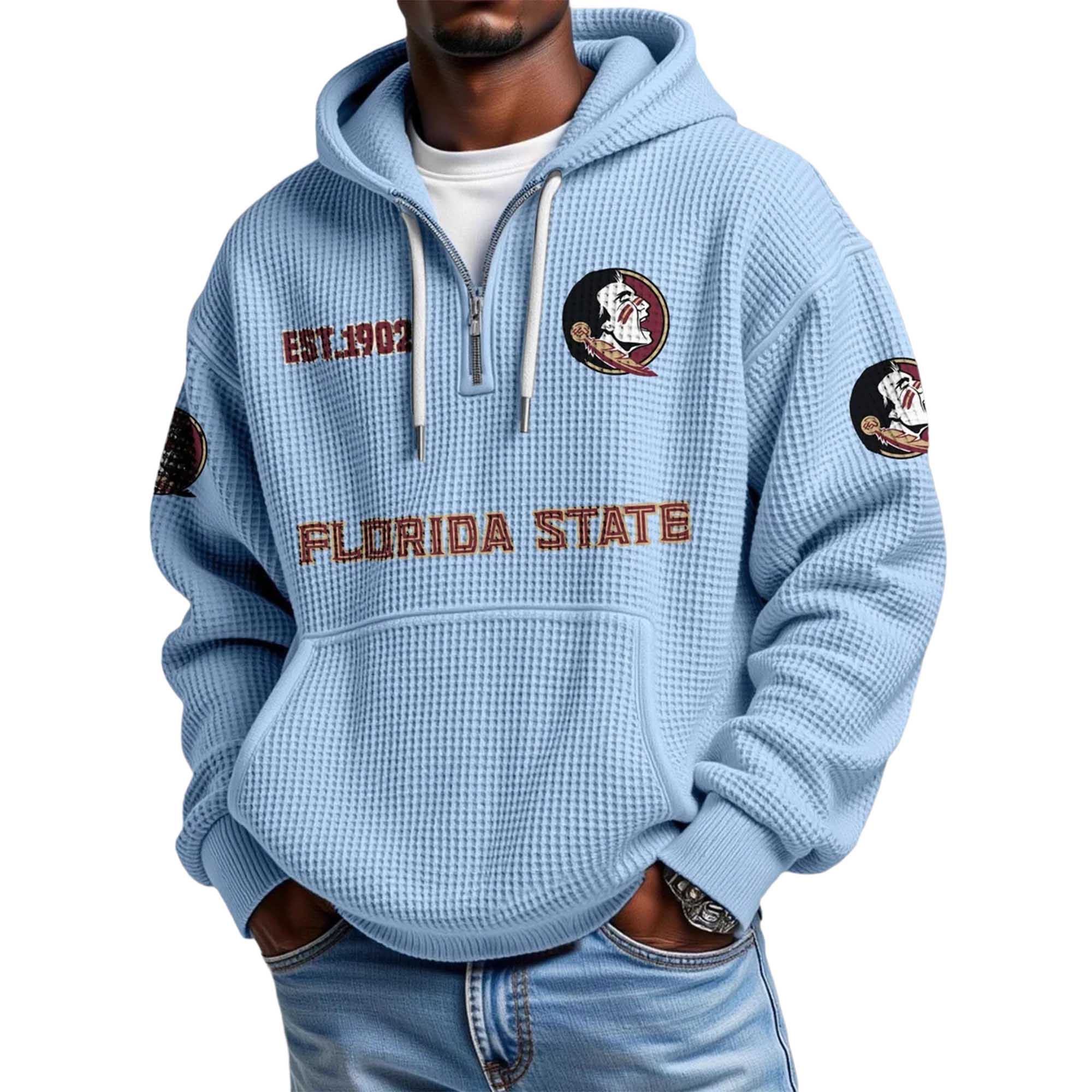 Florida State EST 1902 Quarter Zip Waffle Hoodie 2 Florida State EST 1902 Quarter Zip Waffle Hoodie 2