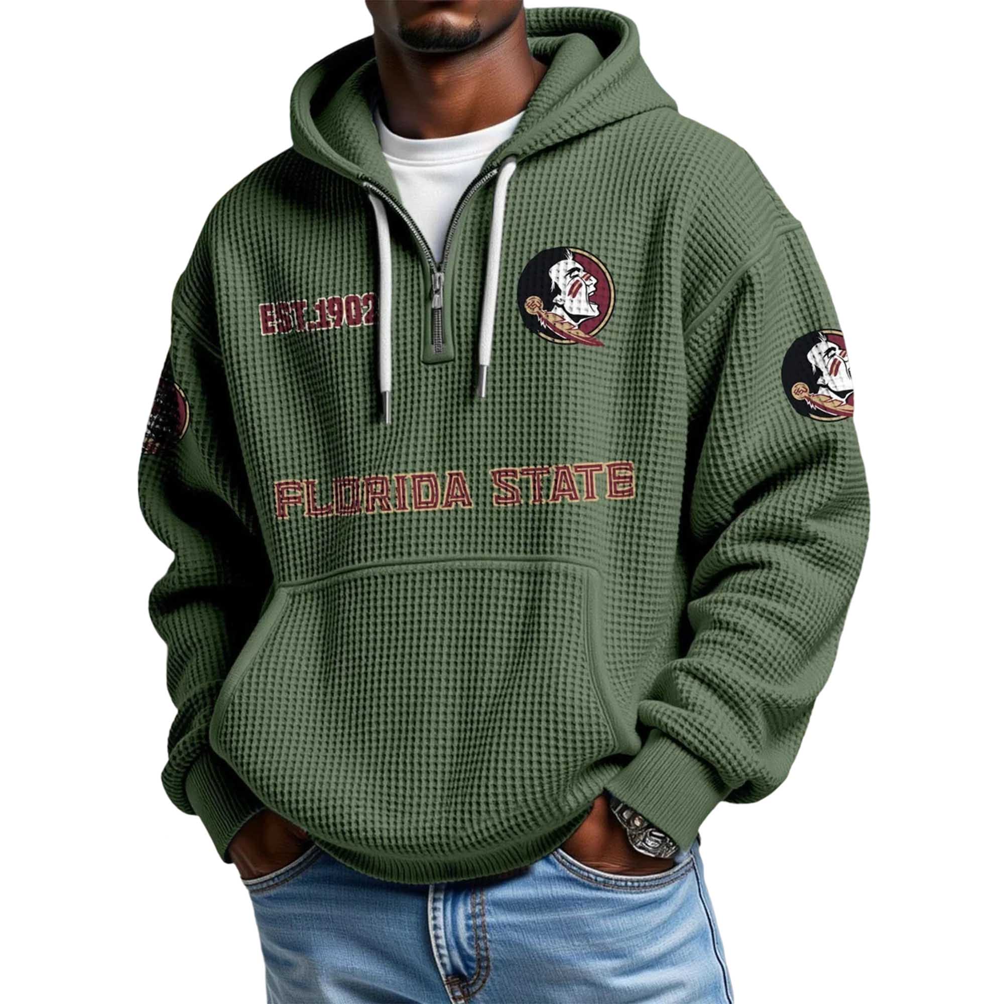 Florida State EST 1902 Quarter Zip Waffle Hoodie 3 Florida State EST 1902 Quarter Zip Waffle Hoodie 3