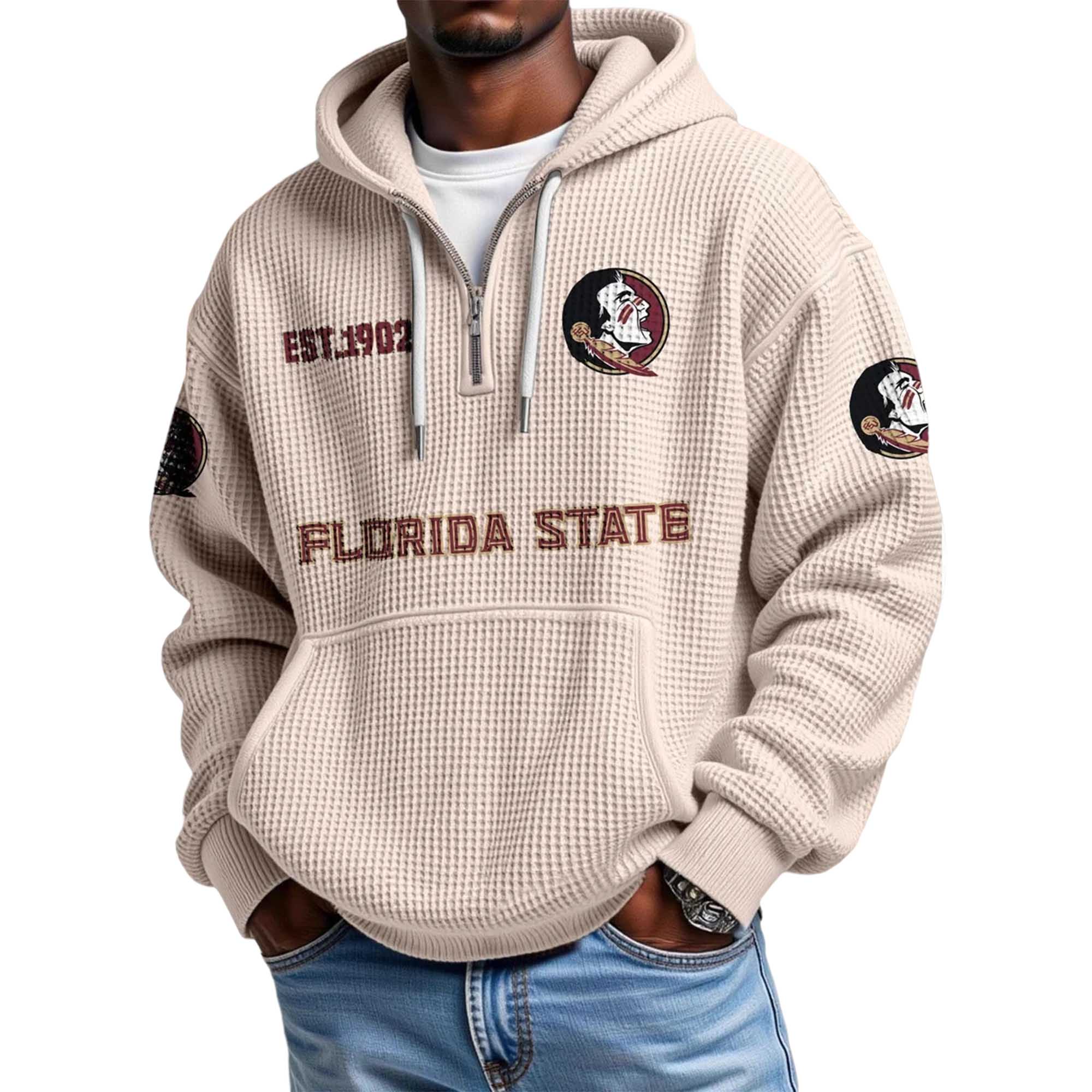 Florida State EST 1902 Quarter Zip Waffle Hoodie 4 Florida State EST 1902 Quarter Zip Waffle Hoodie 4